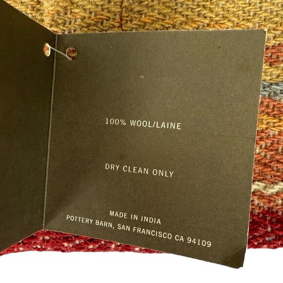 Pottery Barn SERAPE STRIPE Lumbar Wool 14" x 36"  Pillow Cover Southwest Boho - Picture 4 of 5